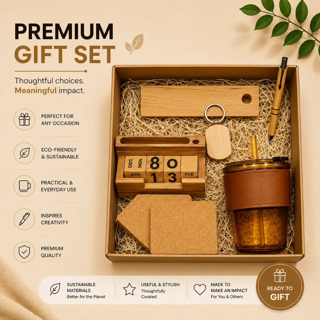 Premium Bamboo Desk Set